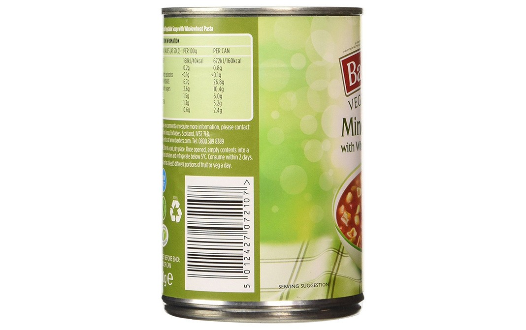 Baxters Vegetarian Minestrone with Wholemeal Pasta   Tin  400 grams